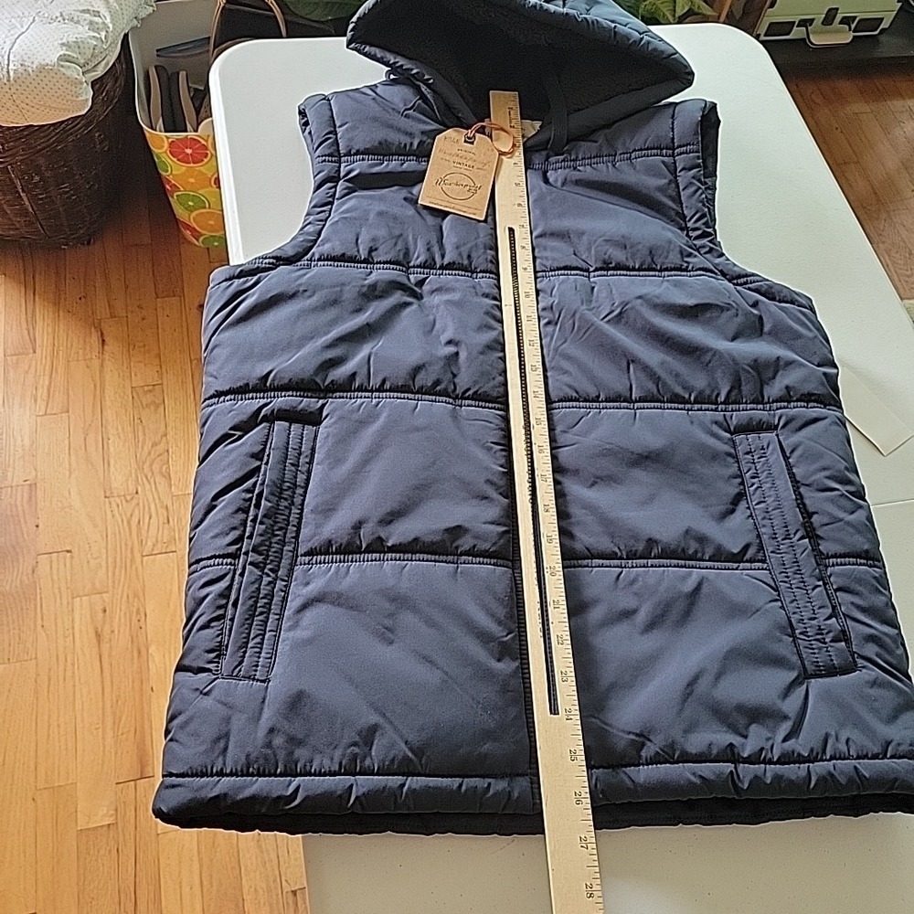 Weatherproof Sherpa Lined‎ Hooded Full Zip Puffer Vest Mens Small Transitional - Picture 8 of 10